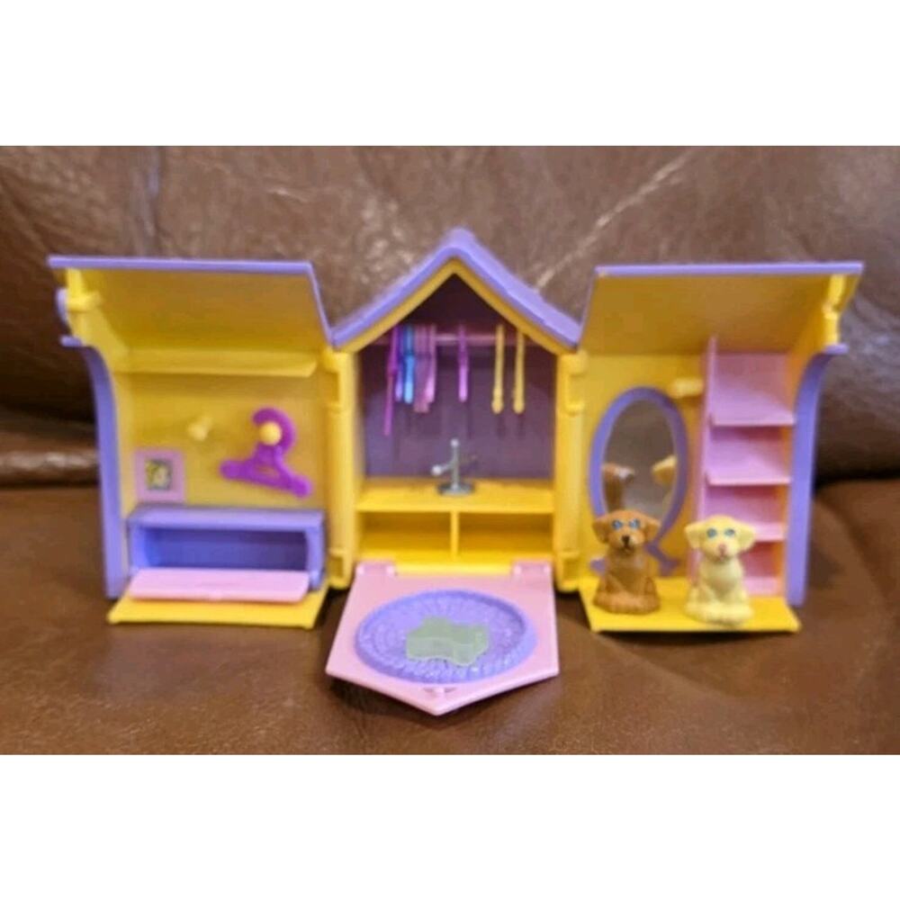 7 Inch Polly Pocket Salon 2 Dogs 10 Hangers Hat Display Plastic Bone Replacement